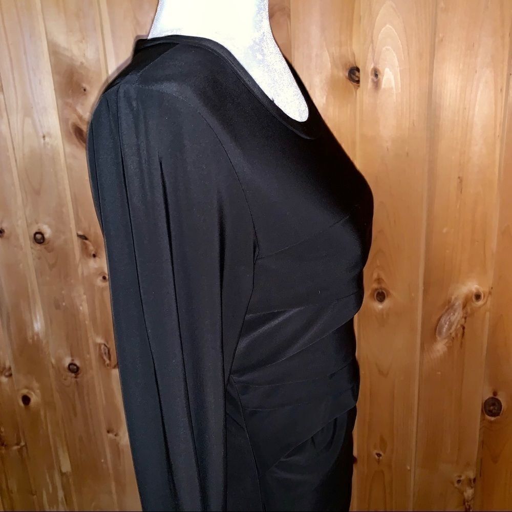 Bisou Bisou black long sleeve bodycon dress 8 - Picture 5 of 8